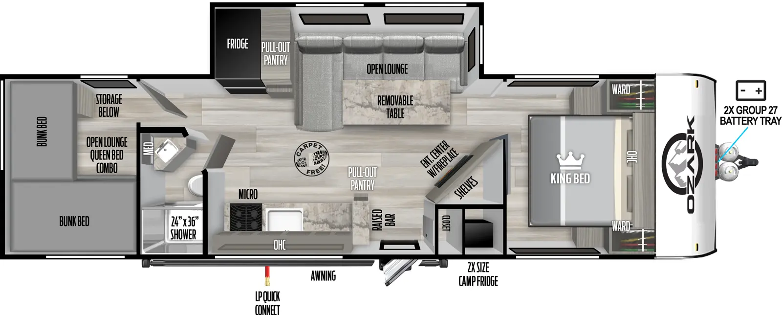 Ozark 2890BHK Floorplan